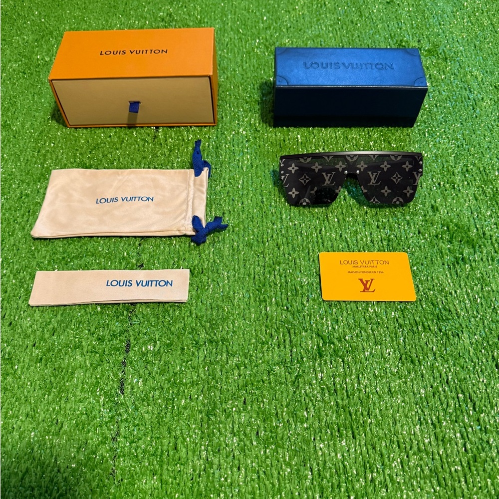 Louis Vuitton Monogram Reflective Sunglasses - Bl… - image 1